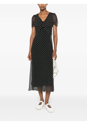 Nº21 polka dot silk midi dress - Black
