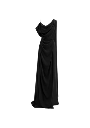 Gemy Maalouf draped asymmetrical-neckline dress - Black