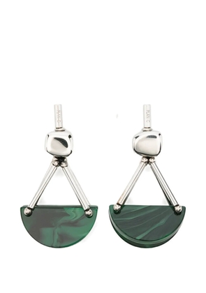 Plan C Half moon geometric drop earrings - Silver