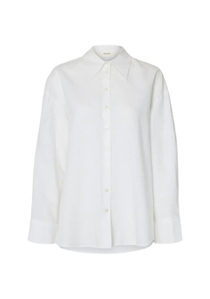 SELECTED buttoned long-sleeve shirt - White