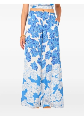 Poupette St Barth Clea floral-print palazzo pants - Blue