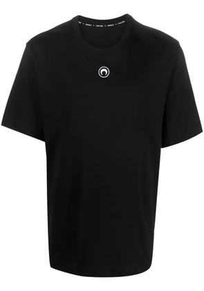 Marine Serre logo-embroidered cotton T-shirt - Black