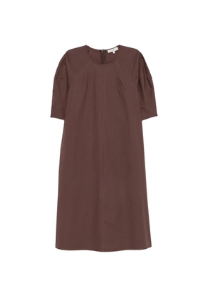 Antonelli pleated-detail short-sleeve dress - Brown