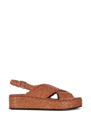La-Rose woven crossover platform sandals - Brown