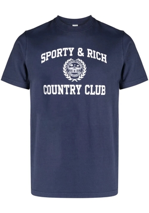 Sporty & Rich logo-print cotton T-shirt - Blue