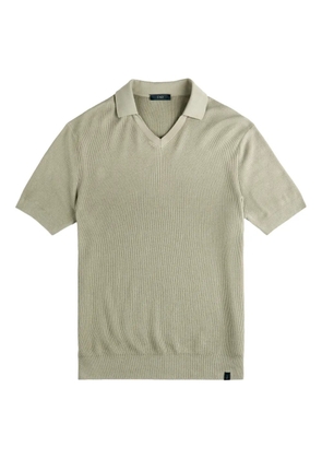 Fay ribbed collar v-neck T-shirt - Neutrals