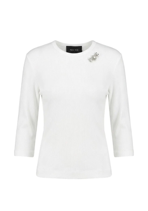 Simone Rocha crystal-embellished ribbed T-shirt - White