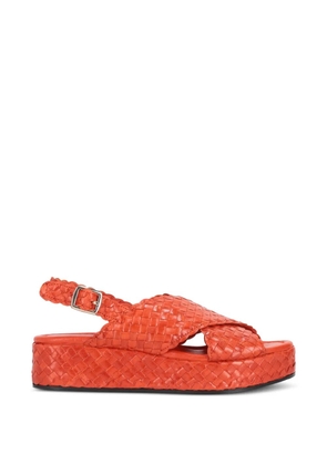 La-Rose woven crossover platform sandals - Orange