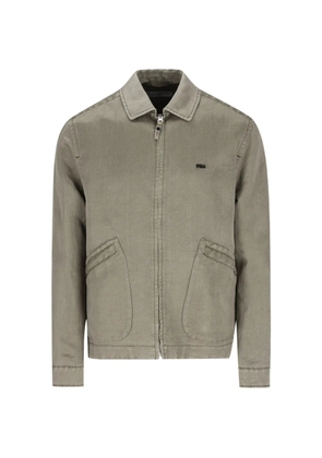Massimo Osti Studio logo-patch zip-up jacket - Grey