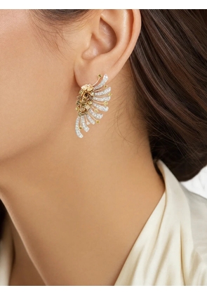 HYT Jewelry fan diamond earrings - Silver