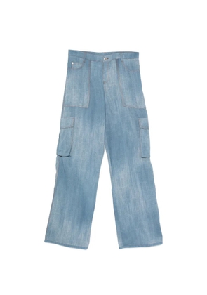 Ermanno Scervino trompe l'oeil-print cargo pants - Blue