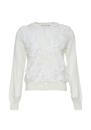 Comme Des Garçons Girl ruffled wool cardigan - White