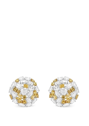HYT Jewelry rose-motif diamond earrings - Silver