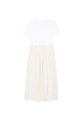 Peserico pleated-skirt panelled dress - Neutrals