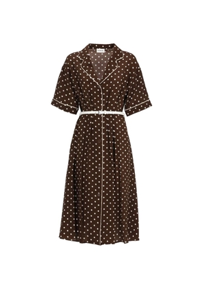 P.A.R.O.S.H. polka-dot belted midi dress - Brown