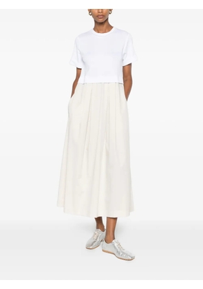 Peserico pleated-skirt panelled dress - Neutrals