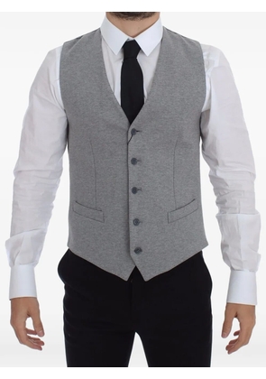 Dolce & Gabbana pinstripe-back V-neck waistcoat - Grey