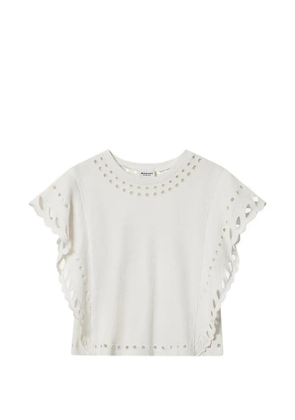 ISABEL MARANT Odyle eyelet-embellished T-shirt - Neutrals