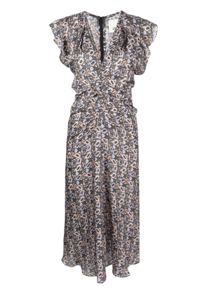 ISABEL MARANT Lyndsay graphic-print midi dress - Black