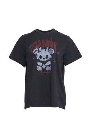 GANNI graphic-print jersey T-shirt - Grey