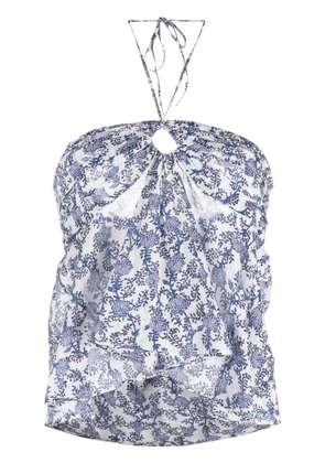 MARANT ÉTOILE Gabao floral-print cotton blouse - White