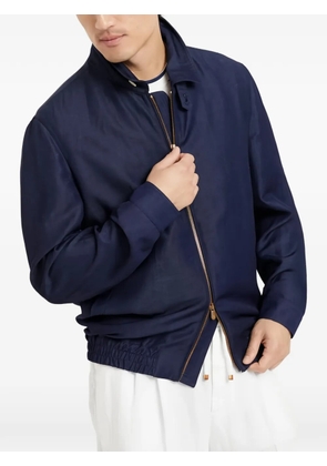 Brunello Cucinelli zip-up bomber jacket - Blue