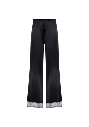 THE NINA STUDIO lace-trim trousers - Black
