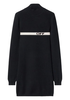Off-White intarsia-knit logo dress - Black