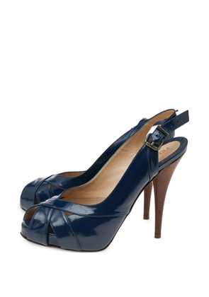 Fendi Pre-Owned peep-toe slingback sandals - Blue