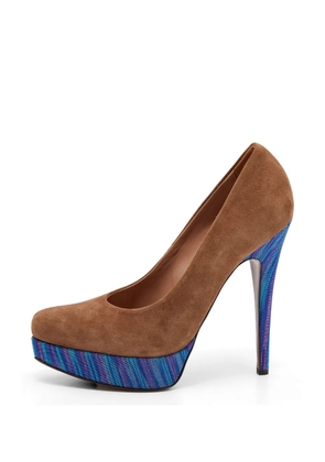 Missoni Pre-Owned knit-platform pumps - Brown