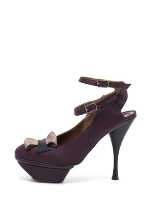 Marni Pre-Owned bow-detail buckle-strap heeled sandals - Purple