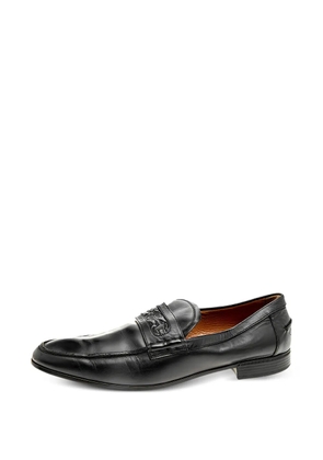 Gucci Pre-Owned Horsebit-embroidered loafers - Black