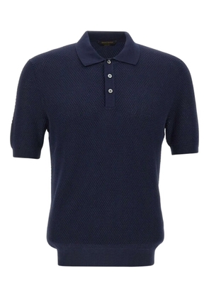 Gran Sasso textured short-sleeve polo shirt - Blue