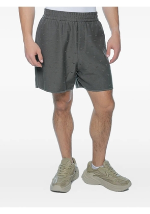Emporio Armani monogram-pattern elasticated-waist track shorts - Grey