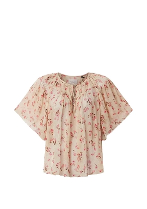 ISABEL MARANT Neslya floral-print ruffled blouse - Neutrals