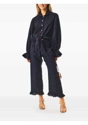 Sleeper Ramba linen loungewear shirt - Blue