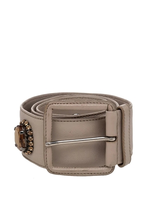 Miu Miu Pre-Owned crystal-embellished leather belt - Neutrals