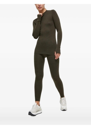 Casall ribbed-knit thumb-slot top - Green