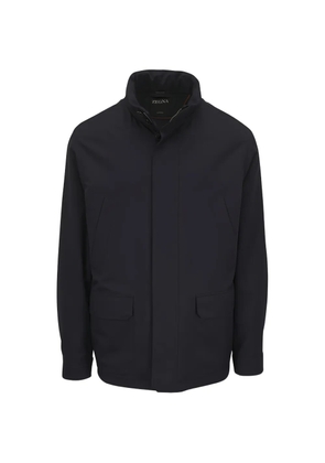 Zegna hooded flap-pocket coat - Blue