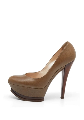 Casadei Vintage platform leather pumps - Brown
