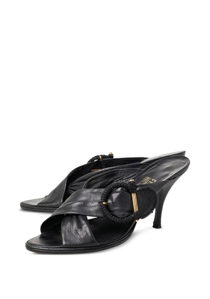 Ferragamo Pre-Owned buckle crossover sandals - Black