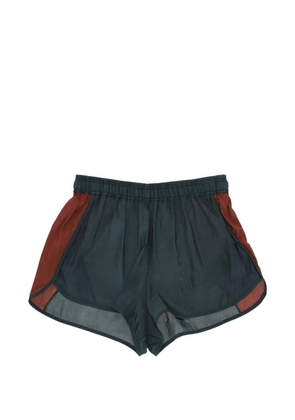 Saint Laurent colour-block elasticated shorts - Green