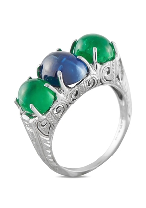 LB Exclusive sapphire and emerald ring - Silver