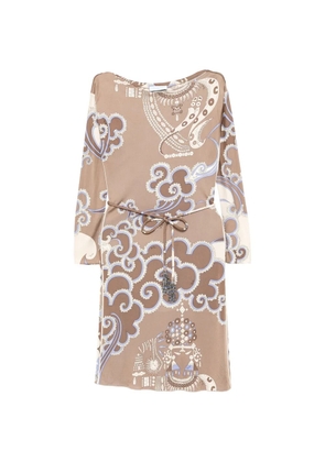 PUCCI Pre-Owned abstract-printed midi dress - Brown
