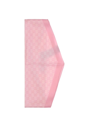 Gucci GG monogram silk diamond scarf - Pink