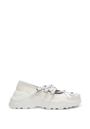 Akiko Aoki x Three Treasures Flora ballet flats - White