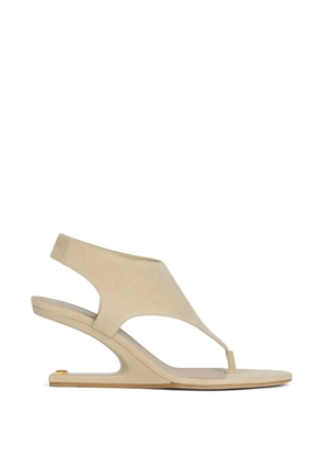 Balmain No Wedge suede sandals - Neutrals
