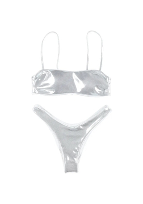Matinée Arianna metallic-effect bikini - White