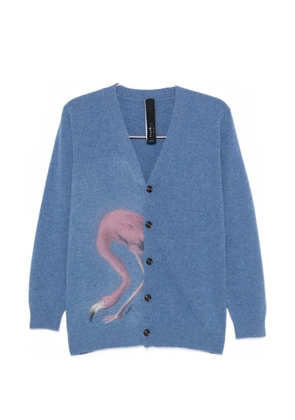 Ka Wa Key Flamingo Hide-&-Seek V-neck cardigan - Blue