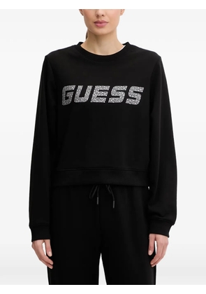 GUESS USA rhinestone-embellished cropped sweatshirt - Black